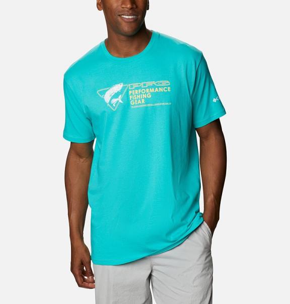 Columbia PFG T-Shirt Blue For Men's NZ39714 New Zealand